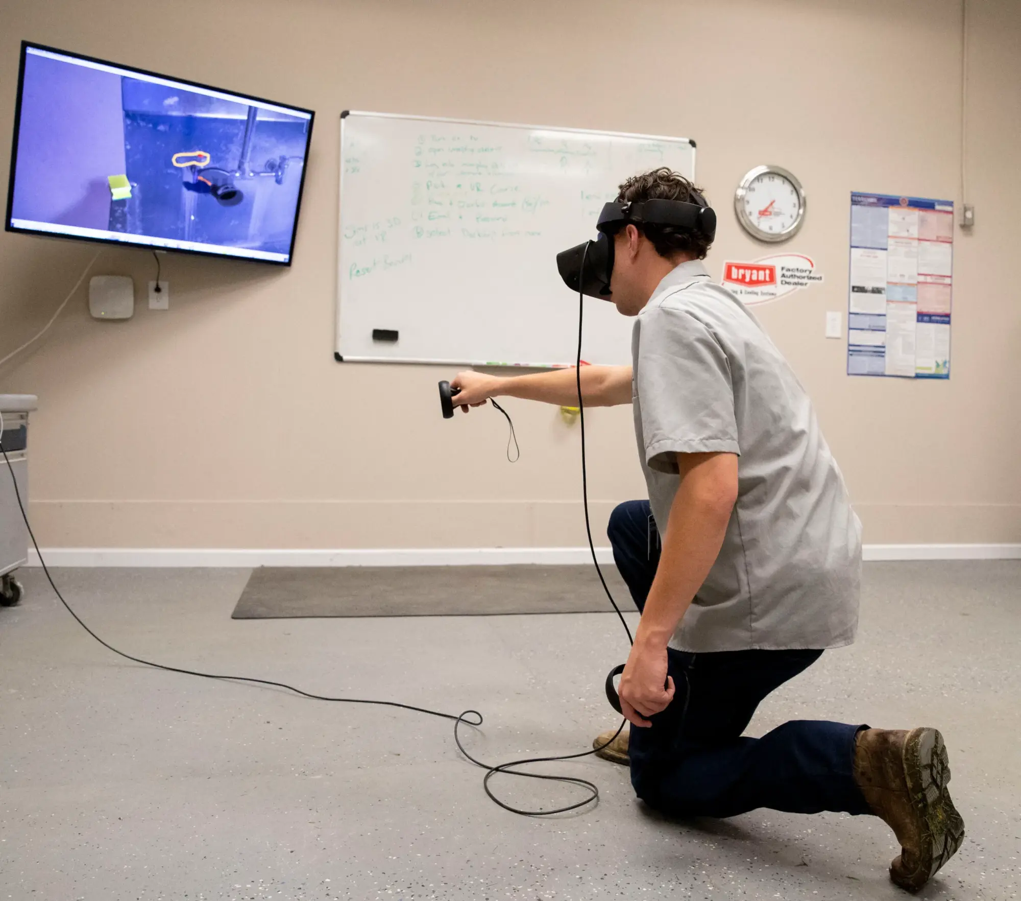 Man using VR headset